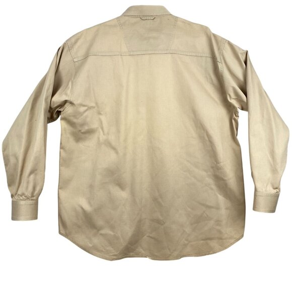 BMW Embroidered Shirt Large Tan UltraClub Button-Down 100% Cotton BMW Casual - Picture 2 of 10